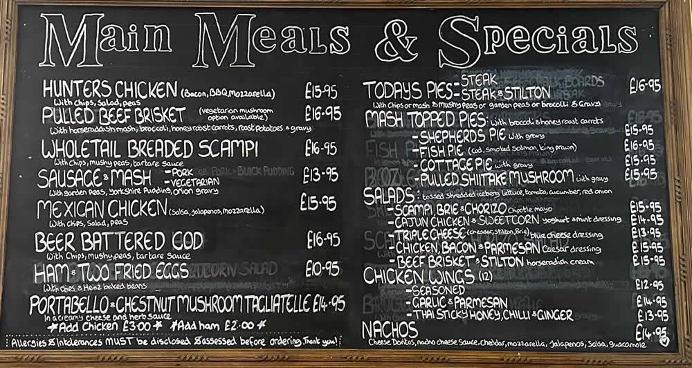 Arkwright Arms specials board